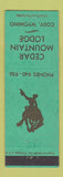 Matchbook Cover - Cedar Mountain Lodge Cody WY