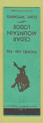 Matchbook Cover - Cedar Mountain Lodge Cody WY