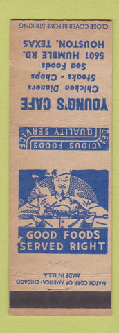 Matchbook Cover - Young's Cafe Houston TX