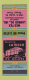 Matchbook Cover - Wes Tex Lumber Borger TX