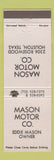 Matchbook Cover - Mason Motor Company Houston TX