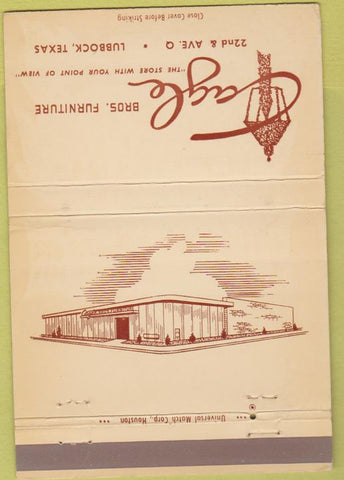 Matchbook Cover - Cagle Bros Furniture Lubbock TX 40 Strike