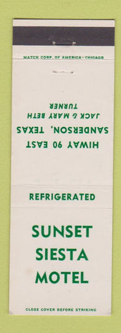 Matchbook Cover - Sunset Siesta Motel Sanderson TX
