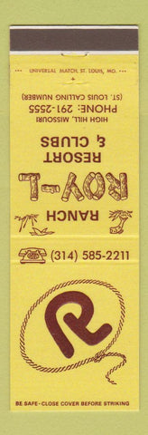 Matchbook Cover - Ranch Roy L Resort Club High Hill MO