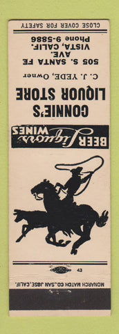 Matchbook Cover - Connie's Liquor Store Vista CA