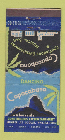 Matchbook Cover - Copacabana Philadelphia PA Musical Bar 30 Stick