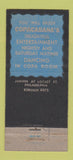 Matchbook Cover - Copacabana Philadelphia PA Musical Bar 30 Stick