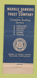 Matchbook Cover - Markle Bank and Trust Hazleton PA 30 Stick