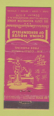 Matchbook Cover - China House of Bergenfield NJ girlie 30 Stick