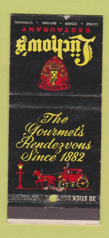 Matchbook Cover - Luchow's Restaurant New York City 30 Stick
