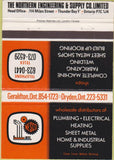 Matchbook Cover - Nesco Pluming Heating Thunder Bay ON 40 Strike