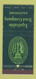 Matchbook Cover - Equitable Trust Company Baltimore MD 30 Stick