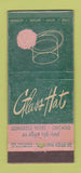 Matchbook Cover - Glass HAT Congress Hotel Chicago IL WORN 30 Stick