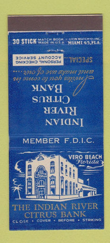 Matchbook Cover - Indian River Citrus Bank Vero Beach FL 30 Stick