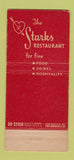 Matchbook Cover - Starks Restaurant West Covina CA 30 Stick