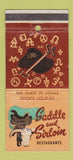 Matchbook Cover - Saddle & Sirloin Bakersfield CA 30 Strike