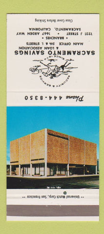 Matchbook Cover - Sacramento Savings and Loan CA 30 Strike