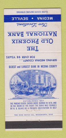 Matchbook Cover - Old Phoenix National Bank Medina Seville OH 30 Strike