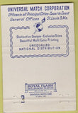 Matchbook Cover - Universal Match Corp Henry Bledy Baltimore MD 40 Strike