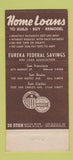Matchbook Cover - Eureka Federal Savings San Francisco San Bruno CA 30 Stick