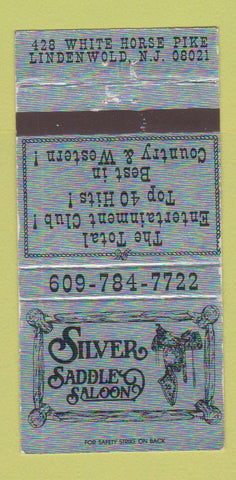 Matchbook Cover - Silver Saddle Saloon Lindenwold NJ 30 Strike