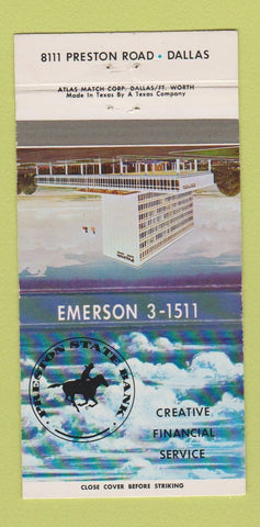 Matchbook Cover - Preston State Bank Dallas TX 30 Strike