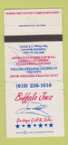 Matchbook Cover - Buffalo Joe's BBQ Grill San Diego CA WEAR 30 Strike