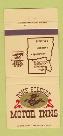 Matchbook Cover - Pony Soldier Motor Inns Medford Albany OR Kent WA 30 Strike