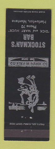 Matchbook Cover - Stockman's Bar Harlowton MT low phone #