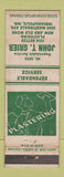 Matchbook Cover - John T Grier Plastering Indianpolis IN WEAR