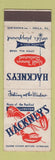 Matchbook Cover - Hackney's Restaurant Atlantic City NJ