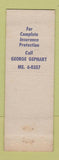 Matchbook Cover - South Media Fire Company PA 1955 WEAR