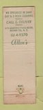 Matchbook Cover - Allen Cleaners Bronx NY