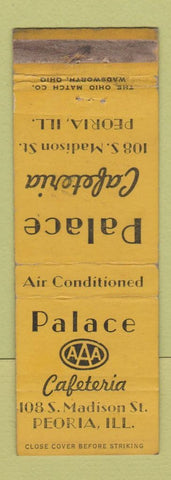 Matchbook Cover - Palace Cafeteria Peoria IL WORN