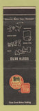 Matchbook Cover - South Bend Tools Lathes Drill Presses Bench Shapers IN