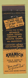 Matchbook Cover - Kranich Bros Jewelry Lancaster PA WGAL Radio Red Kain