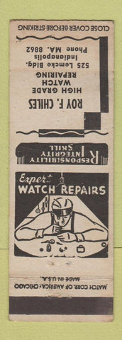 Matchbook Cover - Roy Chiles Watch Repair Indianapolis IN