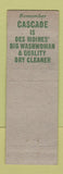 Matchbook Cover - Cascade Laundry Dry Cleaning Des Moines IA