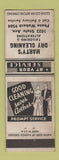 Matchbook Cover - Marty's Dry Cleaning Chicago IL WHITE WEAR