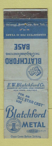 Matchbook Cover - Blatchford Metal New York City Chicago IL WEAR