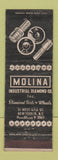 Matchbook Cover - Molina Industrial Diamond New York City WORN