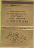 Matchbook Cover - De Biasio Tiziano Luxembourg 40 Strike