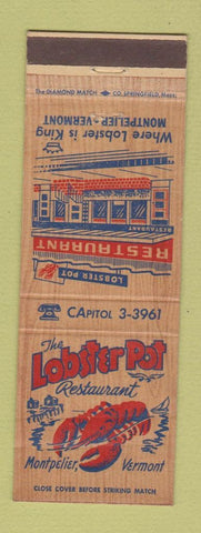 Matchbook Cover - Lobster Pot Restaurant Montpelier VT