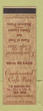 Matchbook Cover - Continental Cafe Bar New York City