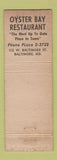 Matchbook Cover - Oyster Bay Restaurant Baltimore MD lobster feature