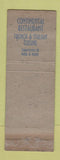 Matchbook Cover - Continental Restaurant New York City