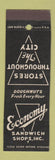 Matchbook Cover - Economy Sandwich Shops Doughnuts SAMPLE NYC TRIMMED?