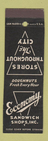 Matchbook Cover - Economy Sandwich Shops Doughnuts SAMPLE NYC TRIMMED?