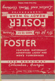 Matchbook Cover - Foster Ready to Wear Clothes Columbus GA 40 Strike