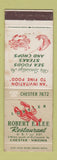 Matchbook Cover - Robert E Less Restaurant lobster Chester VA WEAR